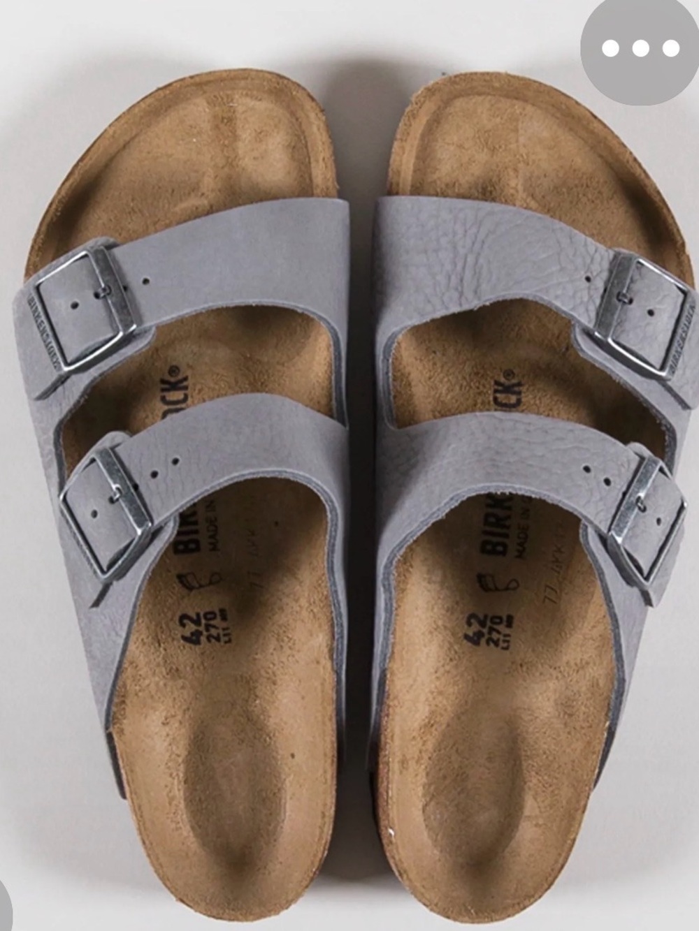Birkenstock Men's Two-Strap Sandals in Light Gray sizes 44 &45 - Picture 4 of 11